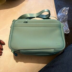 Men's Crossbody Organizer Bag in Mint Green